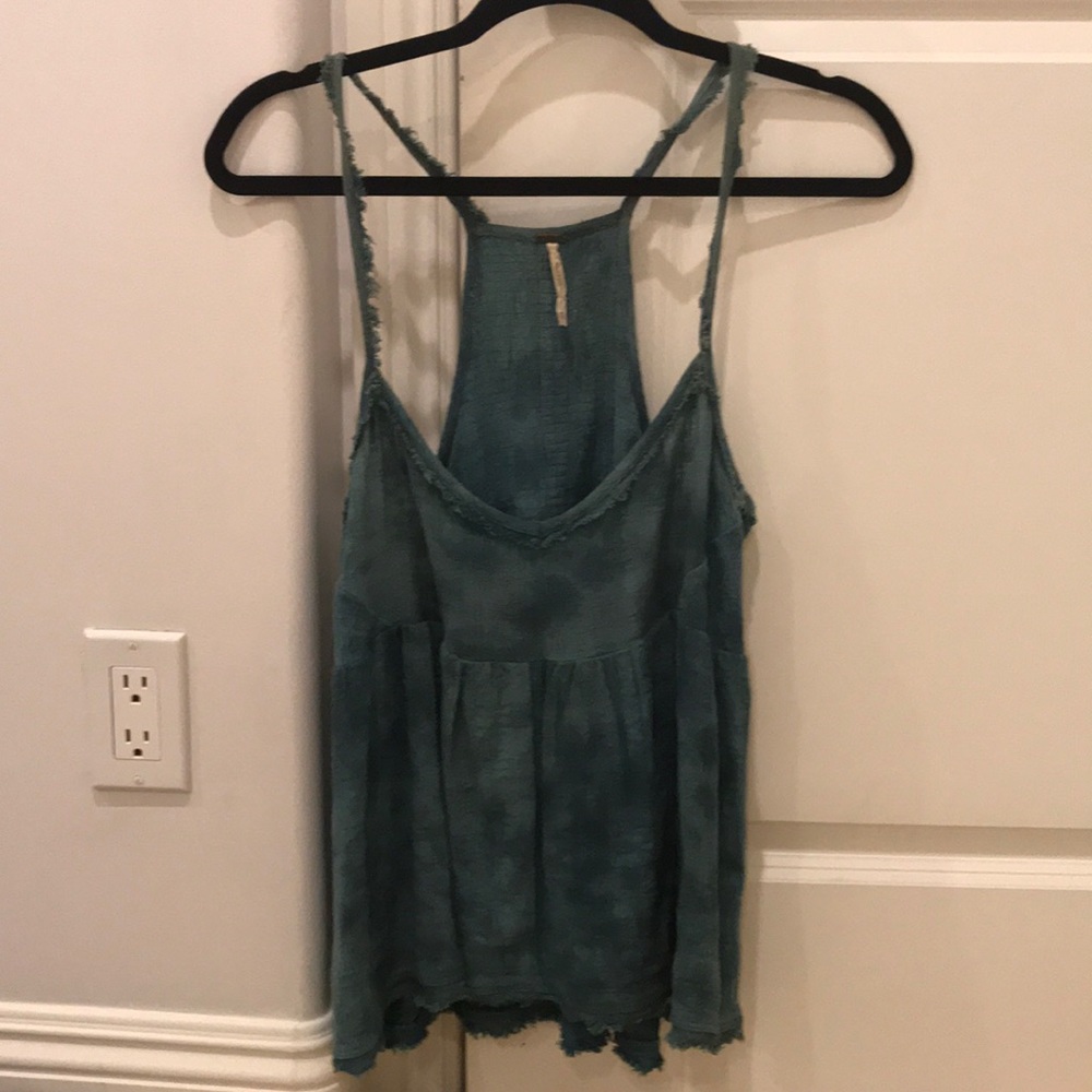 Teal Free People Boho Flowy Tank Top